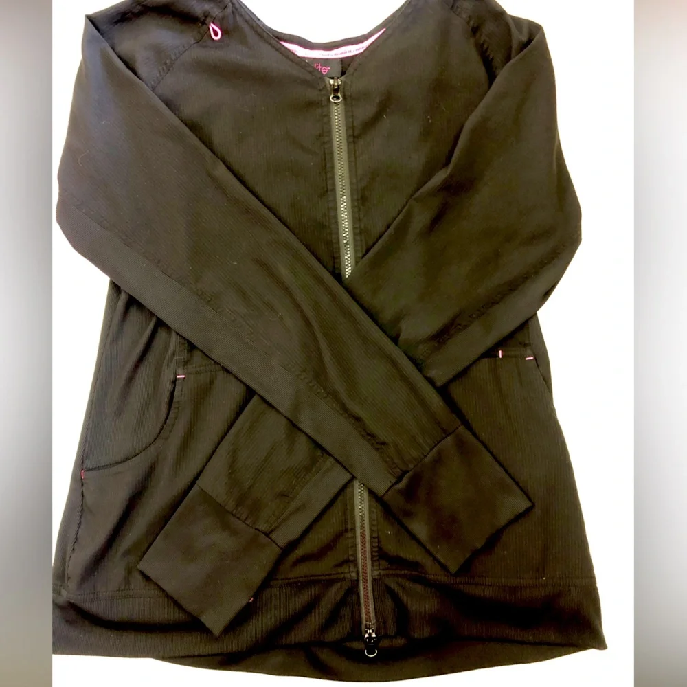 koi Black Bomber Jacket with Pink Top - Picture 6 of 12